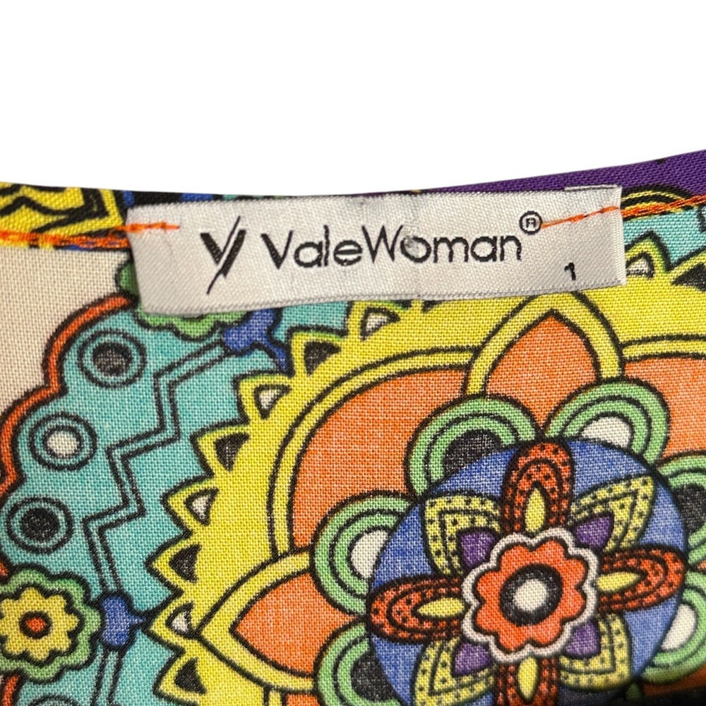 ValeWoman Dress L Boho Mandala Maxi Turkish Festival Vibe Psychedelic Maximalist - Picture 8 of 12